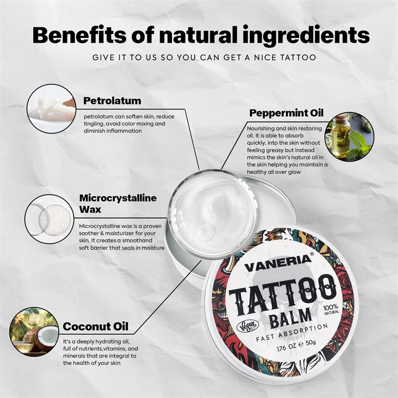 

50/100g Tattoo Aftercare Butter Balm, Tattoo Ink Color Enhancement, Old & New Tattoo Moisturizer,Cream With Natural Ingredients