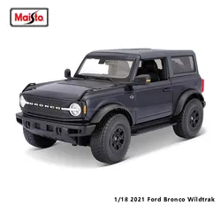 Maisto 1:18 2021 Ford Bronco Wildtrak Navy blue Brand Alloy Car Model Static Die Casting Model Collection Gift Toy Gift