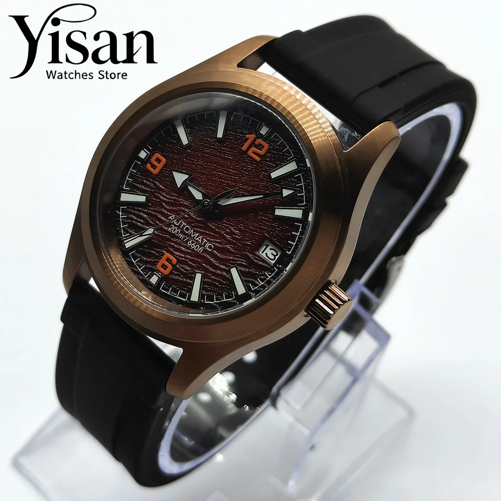 36mm 39mm NH35 automatic movement sapphire glass aseptic black-red dial men's automatic watch - view 2