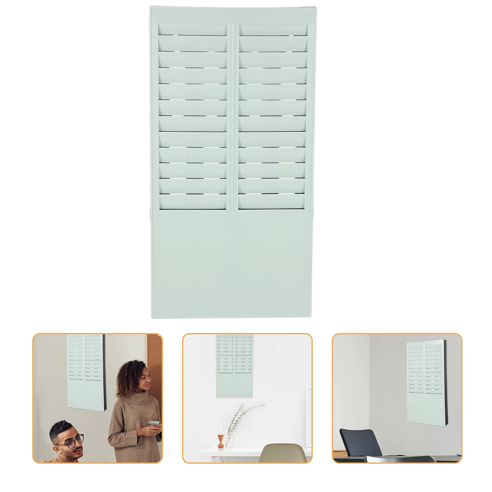 

Attendance Card Holder Organize Rack Cards Paper Slot Pockets Holders Plastic on Desk