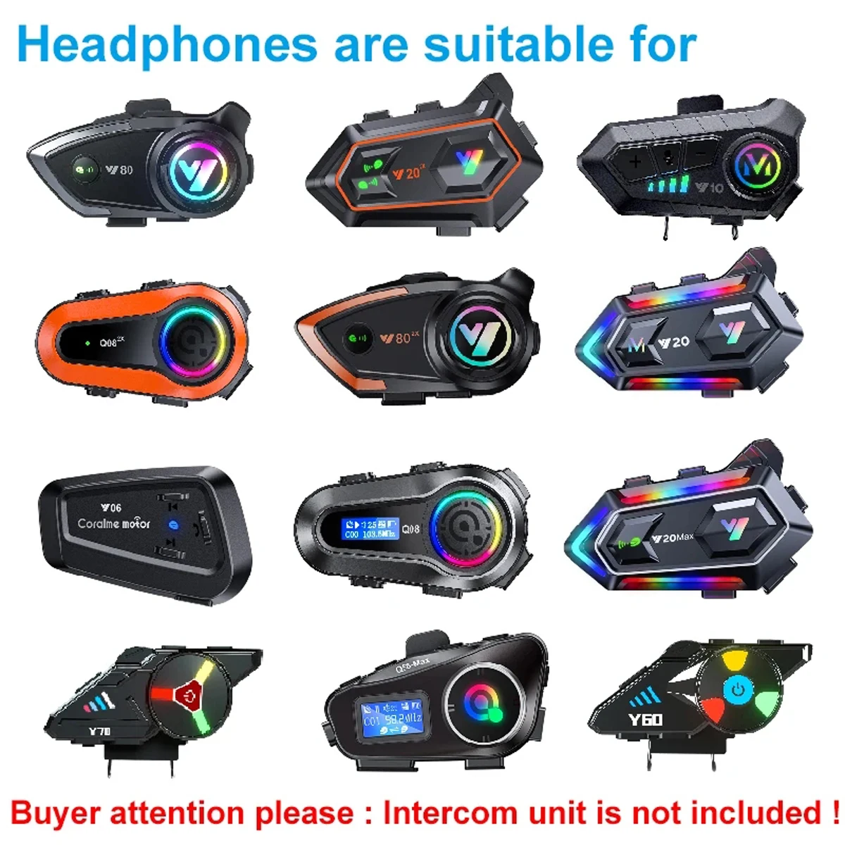 Type-c 2 in 1 Helmet Headset Microphone Fit For Q58-Max Y10 Y20 Y80 Y70 Y06 Q08 Y60 Q28 Q18 Y202X Intercom Headphone Accessories