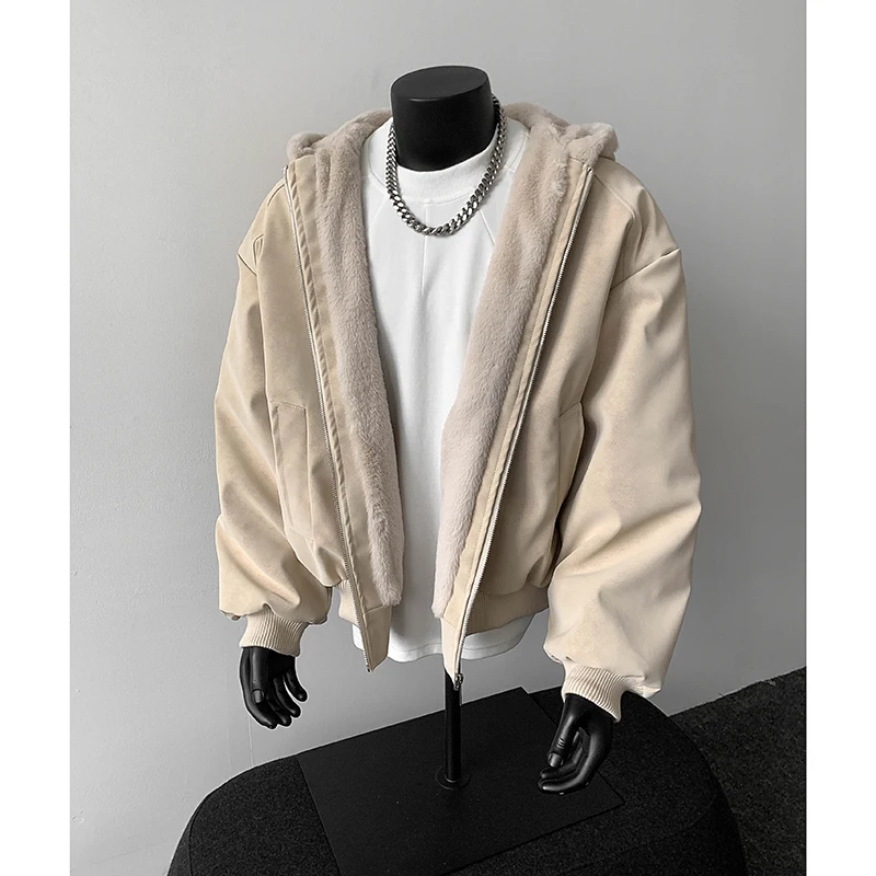 

Новинка 2025 года, утепленное зимнее флисовое пальто с капюшоном из искусственной кожи, пальто из искусственной кожи, мужские куртки Mountain Eagle, мужские пары, теплое мужское пальто