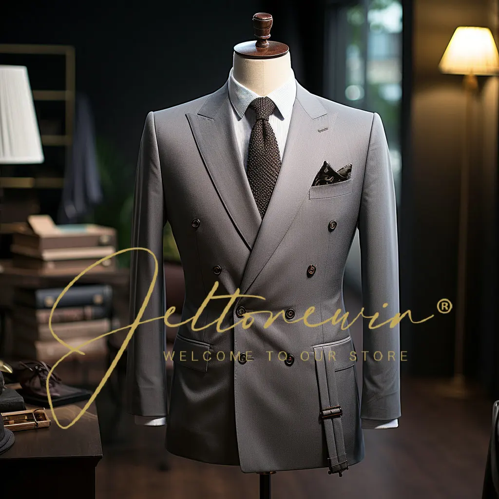 

Men's Suits Blazer Sets Trousers Male Slim Gentleman Customized Two Piece 2024 Groom Tuxedo Male Homme Wedding(Blazer+Pants)