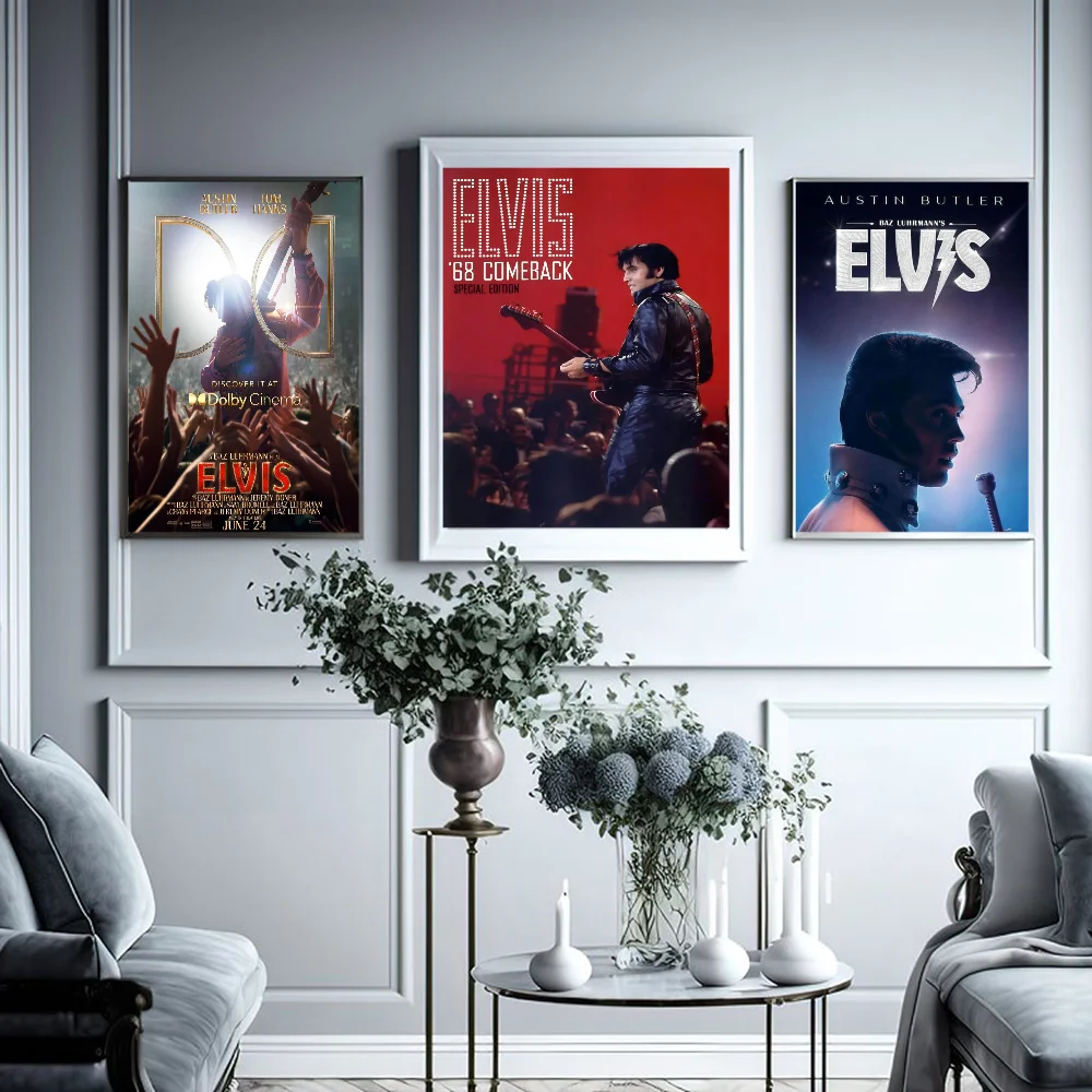 E-Elvis P-Presley Classic Vintage Posters Vintage Room Home Bar Cafe Decor Nordic Home Decor