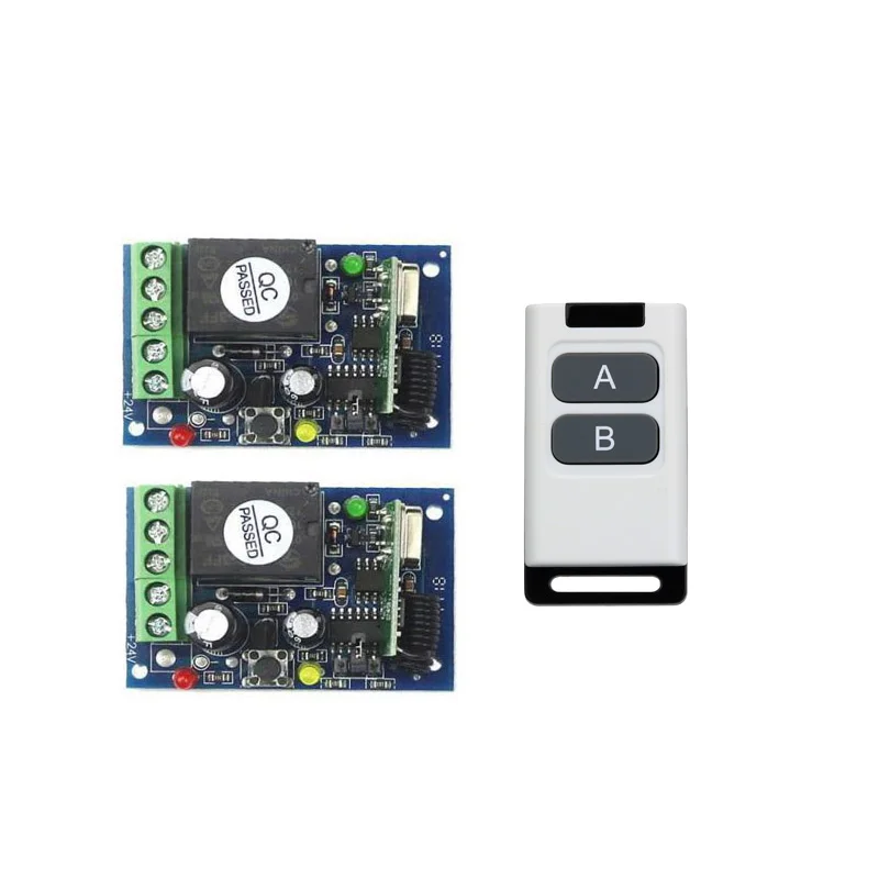 universal DC12V 24V  1CH 10A relay RF Wireless Remote Control lighting Switch System   transmitter  receiver 433mhz power on