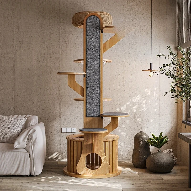 

Cactus cat climbing frame cat nest space capsule grinding claws scratching column jumping platform cat tree integrated toy