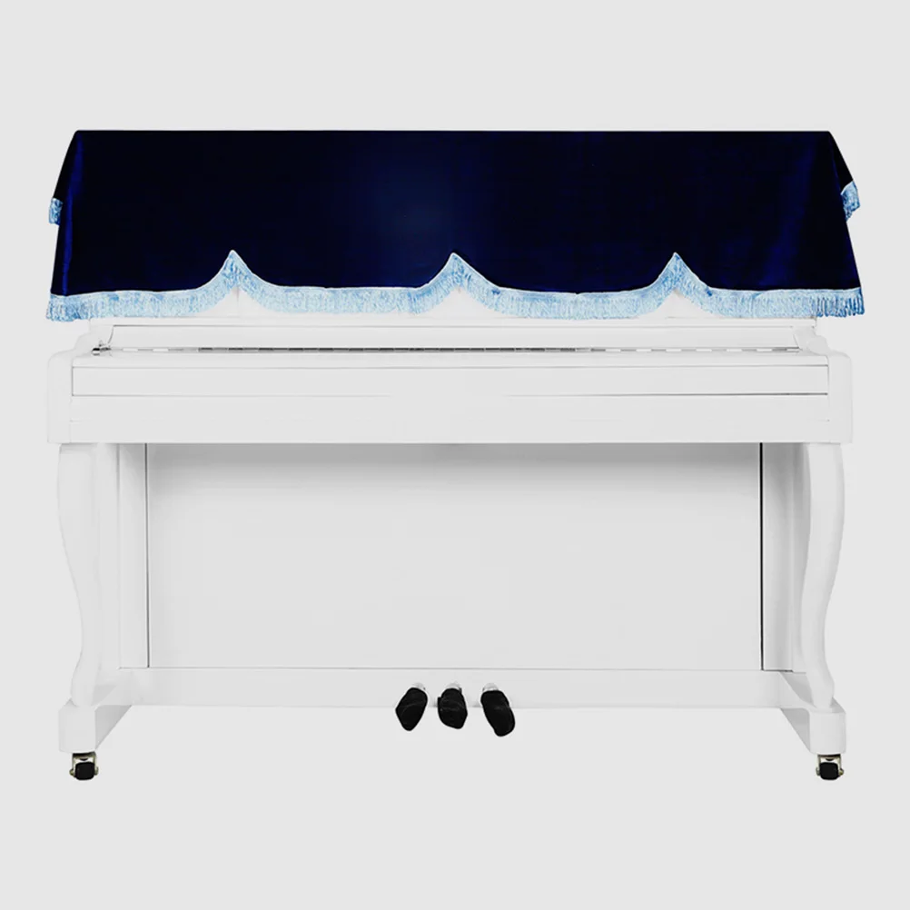 

Piano Cover Top Square Tassel Upright Dust Light Luxury Cloth Golden Velvet Digital