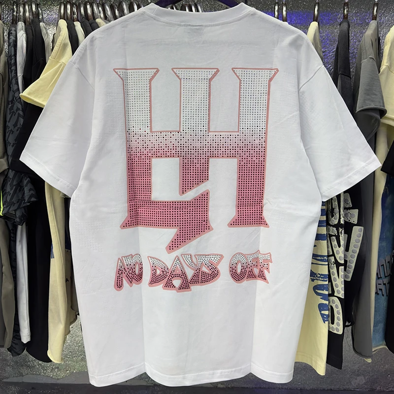 Summer High-quality American Retro Life Hustlers Top Trendy Fashionable Rhinestone Embellishments LIFE HUSTLERS T-shirt