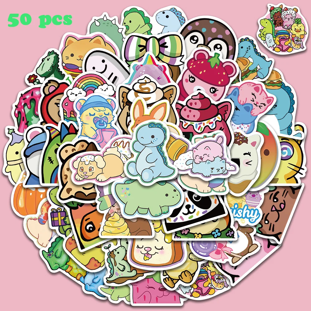 50 قطعة من ملصقات شخصية موريا إليزابيث ملصق كرتوني لطيف لمذكرات الثلاجة على ظهره ملصق تزيين هدية مكافأة الطالب #1