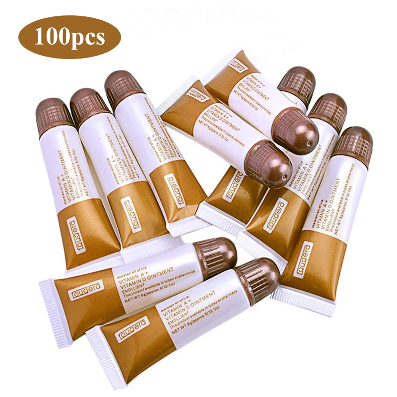 

100pcs Vitamin A D Tattoo Aftercare Cream Gel Healing Skin Anti-Scar Preserve Color PMU Care Tattoo Accessories Brown