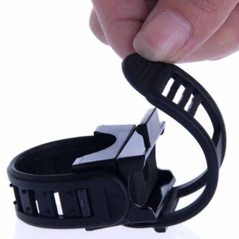 Universal Bicycle Flashlight Holder Mount 360 Degree Adjustable Rubber Straps Bike LED Headlight Torch Clamp Clip Bracket Tool