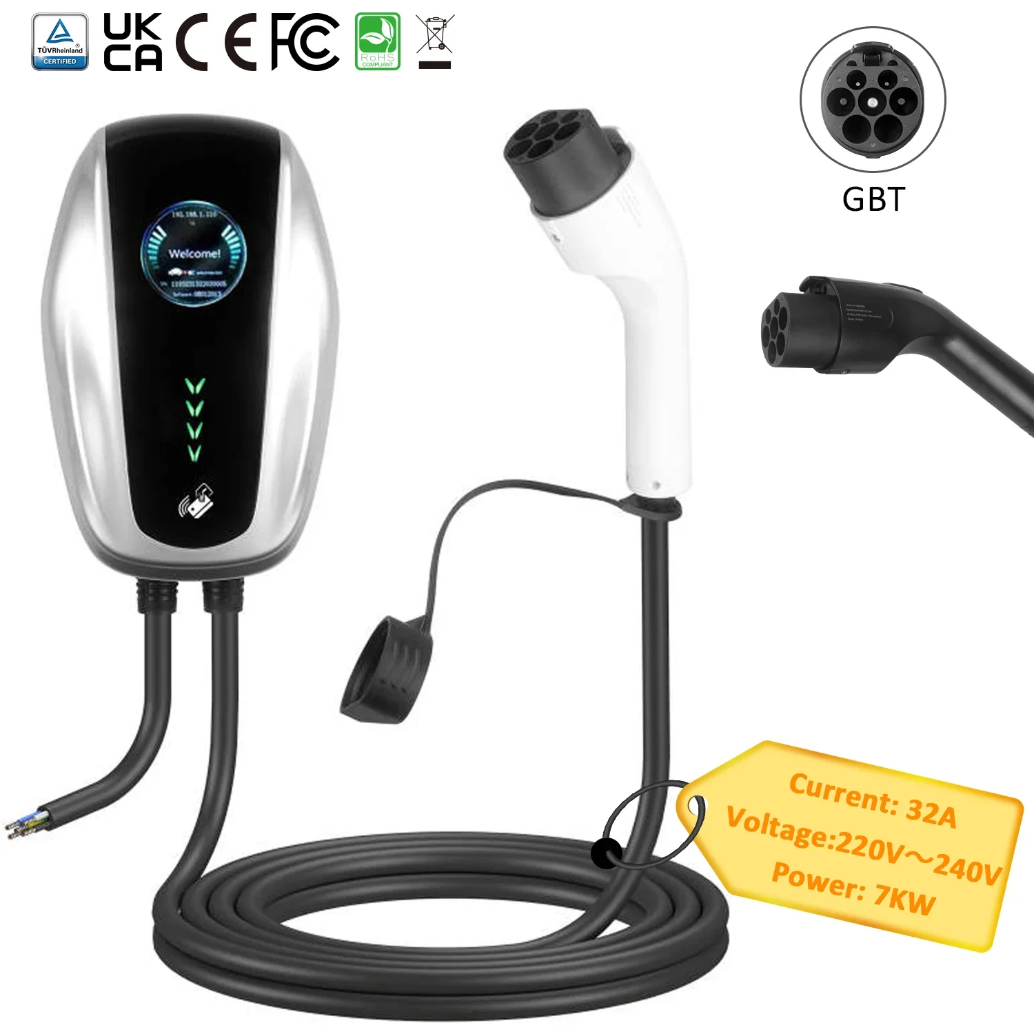 BYD Home Charger Wallbox Electric Car Recharge Station Fast Charging Function 7kW 32A IP65 GBT EV Charger