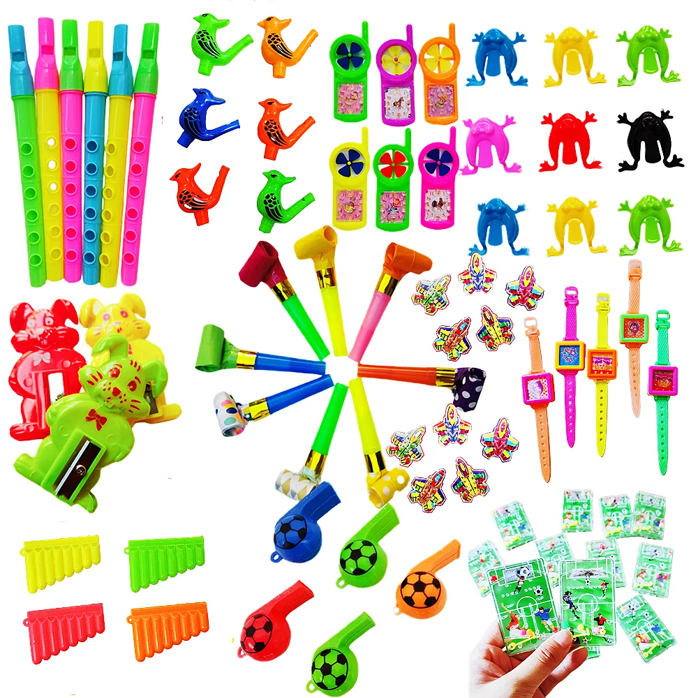 72 Pieces Kids Birthday Party Pop Pinata Stuffed Baby Shower Set Toy Whistle Maze Toy Gift Game Gift Pack Carnival Prizes