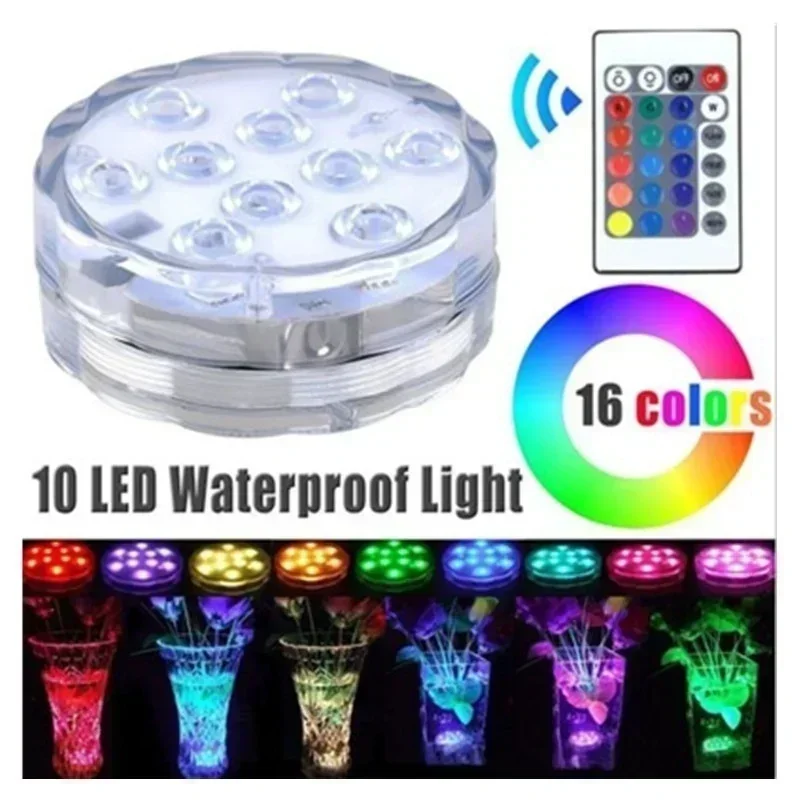 Underwater Waterproof Light Home Aquarium Decoration Remote Control LED Diving Knob Aquarium Light Colorful Ornaments