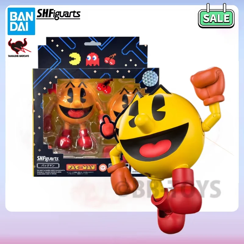 In Stock BB Original Bandai Anime Action Figure Pac-Man SHF Figuarts Pacman Finished Model Kit Collection Toy Gifts