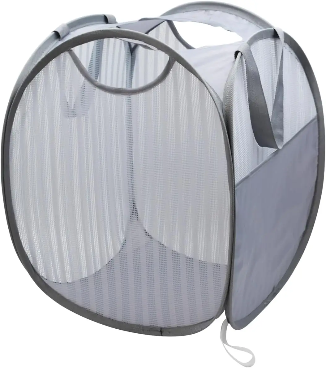 

Solidly Handy Laundry Mesh Popup Hamper,Foldable Lightweight Pop up Basket for Washing,Durable Clothing Clothes Storage for Kids