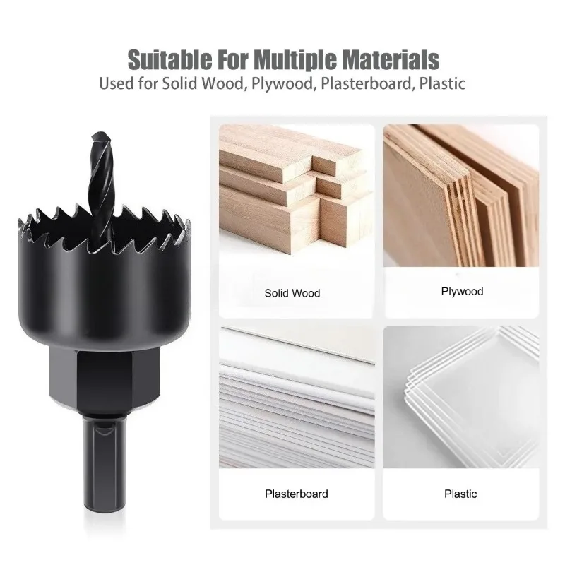 16pcs Hole Saw Set 19-127mm for Drywall, Wood, PVC, Density Board, Metal Cup Drill Woodworking Tools​