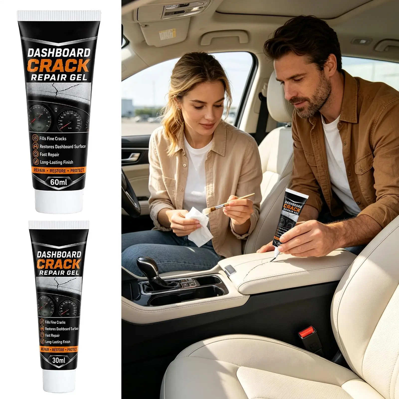 Auto Dashboard Crack Repair Gel Leather Plastic Filler Fast Restore Center Console Instrument Panel Scratch Fix Tool