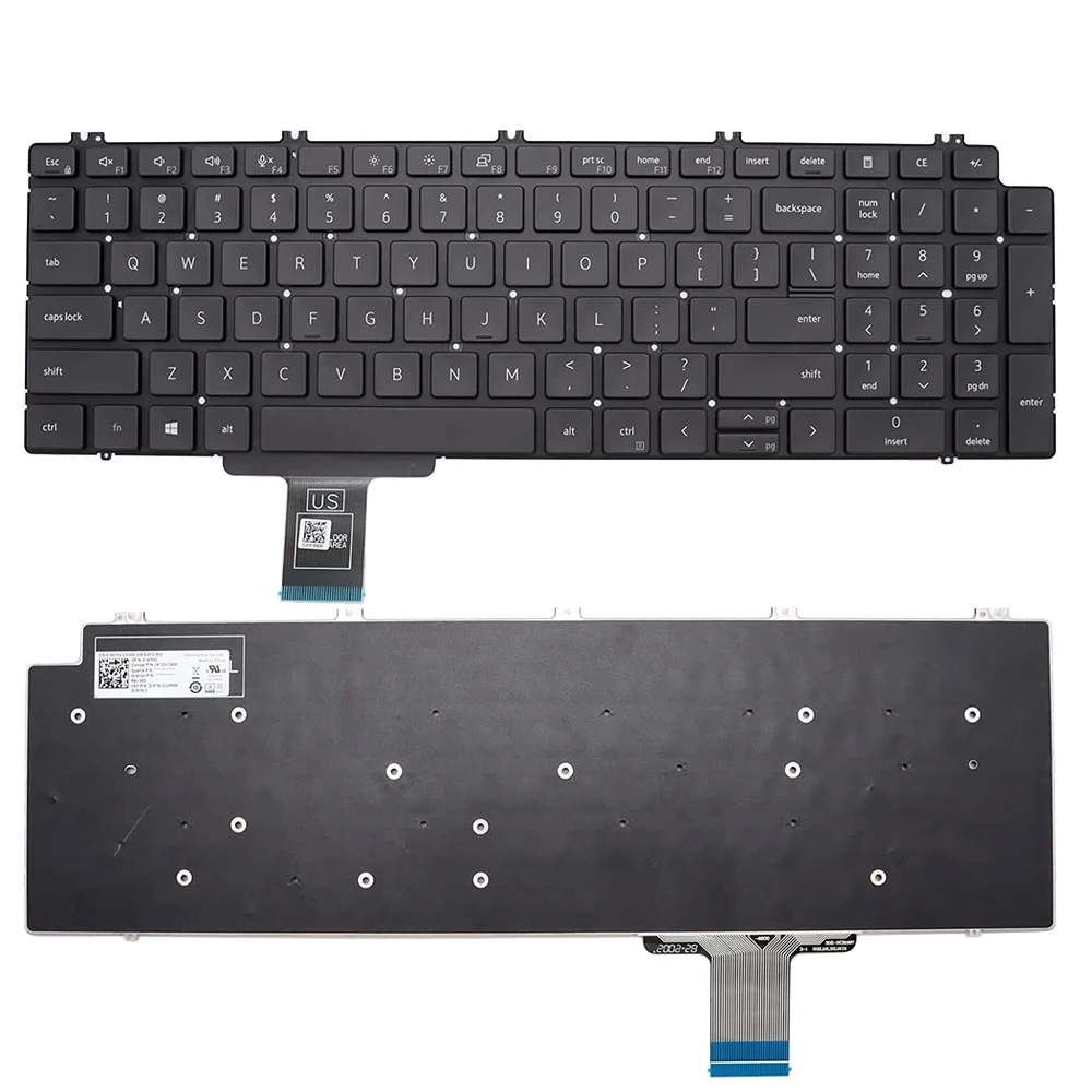 Teclado ruso para Dell Precision 7550, 7560, 7750, con retroiluminación, 0713DM, 1WYH2, PK132V72B00, inglés, RU, nuevo