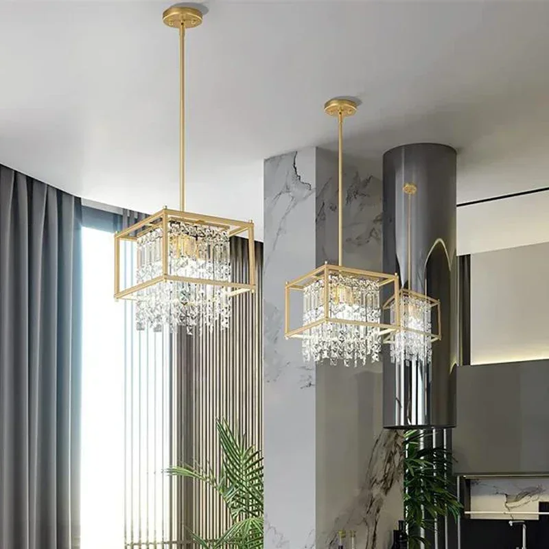 

K9 Modern Crystal Chandelier for Living Room Dining Bedroom Hanging Lamps For Ceiling lamp Lustre Design vintage pendant light