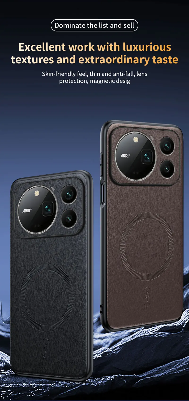 Hülle für Honor Magic 9 Pro Max, magnetische Leder-Schutzhülle, Anti-Fingerabdruck, rutschfest, PC+TPU – Detail 5