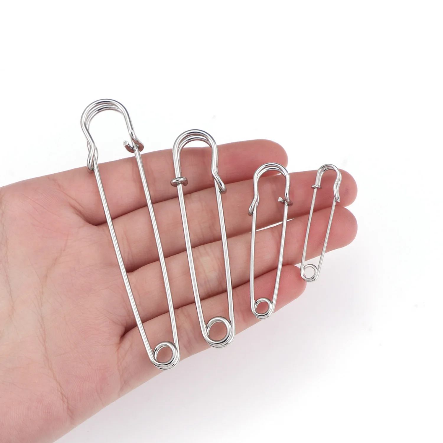 Pinos de segurança grandes do metal, 50mm comprimento, prendedores do fechamento da mola, ferramentas de costura diy, acessórios do vestuário, 20