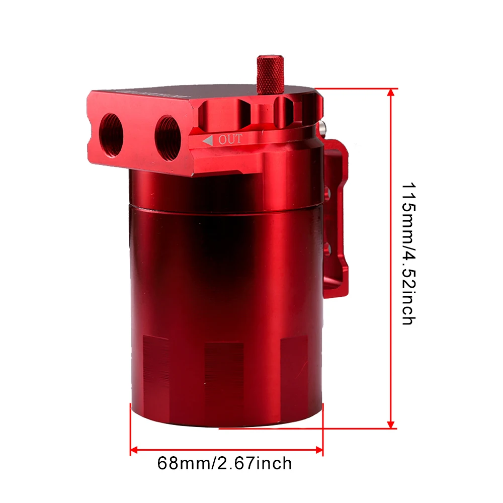 300ML Oil Catch Can Kit Aluminum Baffled Fuel Separator For Automotive Universal Engine Car Oil Tank With Breather Filter