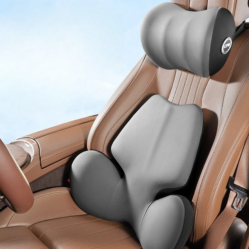 

Car Headrest Update Car Lumbar Support Pillow Auto Neck Pillow Waist Support Removable Washable Backrest Universal Accessories