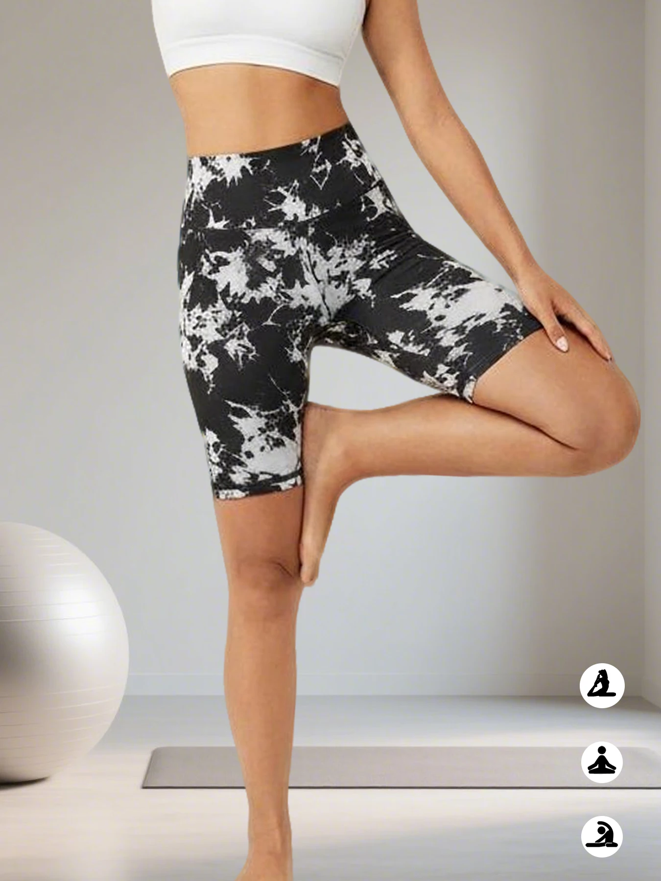 

Набор из 3 штук: супермягкие спортивные шорты с высокой талией и принтом тай-дай для женщин, шорты для тренировок, бега, йоги, леггинсы для занятий спортом.