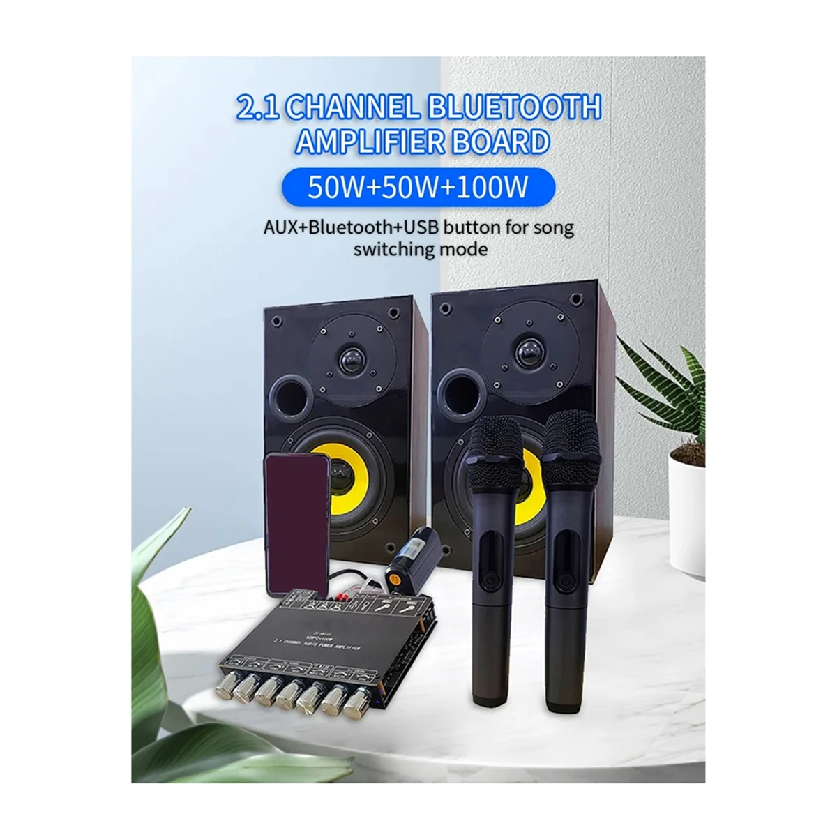 لوحة مضخم صوت بلوتوث عالية الطاقة YS-AM100 KTV فعالة