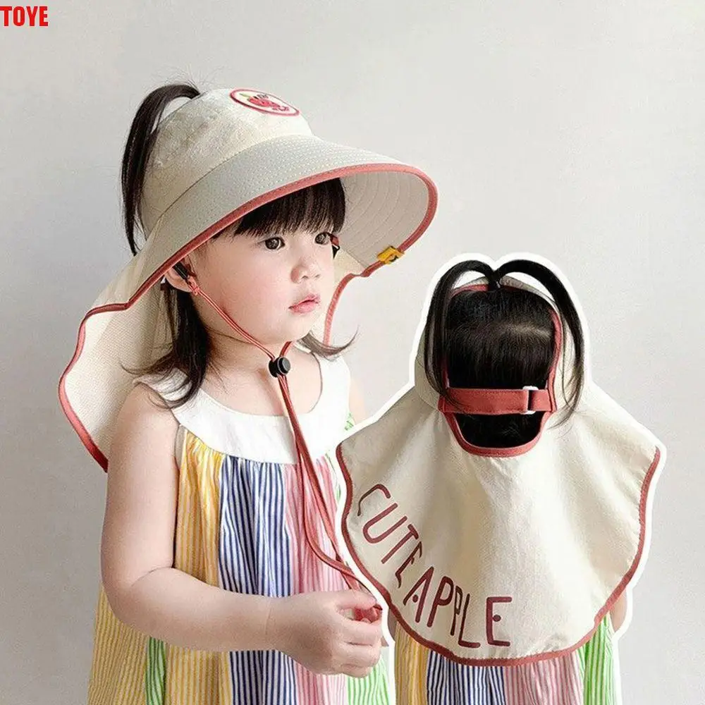 

Casual Foldable Sun Hat with Neck Flap Adjustable Cute Big Brim Sunhat Breathable UV Protection Summer Beach Cap Outdoor