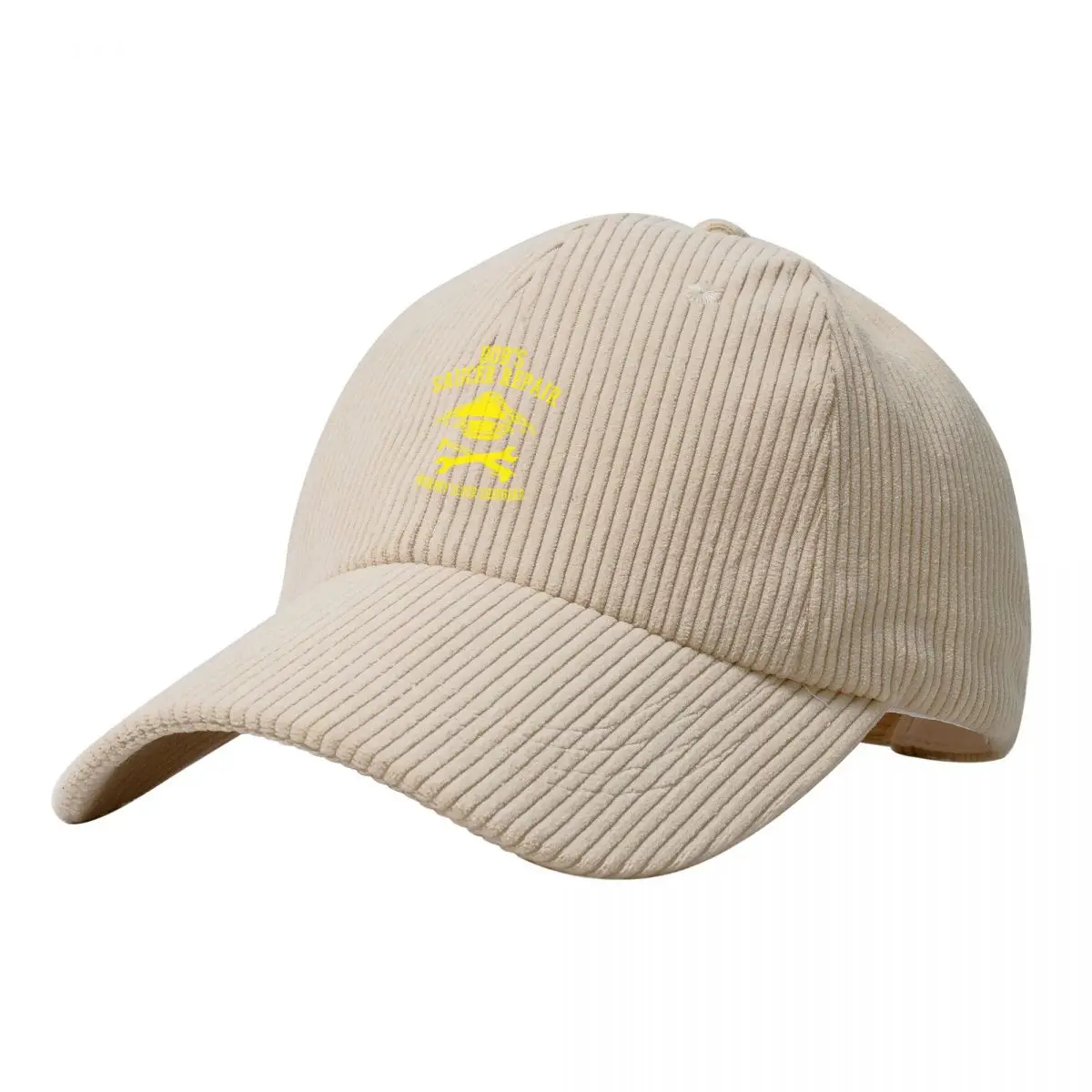 BSR yellow logo Corduroy Baseball Cap Hat Man Luxury party Hat Designer Man Women's