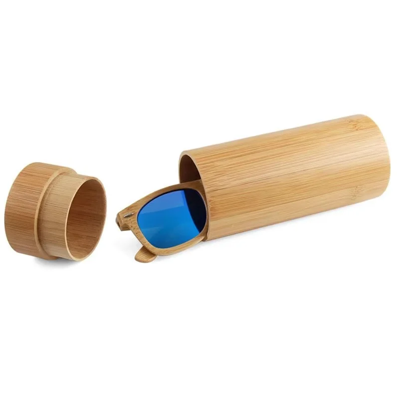 100Pcs/Lot Handmade Glasses Case Natural Retro Bamboo Sungalsses Box Cylinder Little Items Storage Container