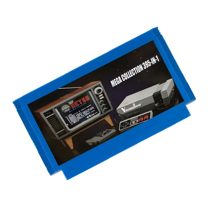 بطاقات الذاكرة Yuswallow لآلات ألعاب الفيديو 60 دبوس خرطوشة ألعاب بطاقة لاعب 395 في 1 ألعاب حقيقية لا تتكرر