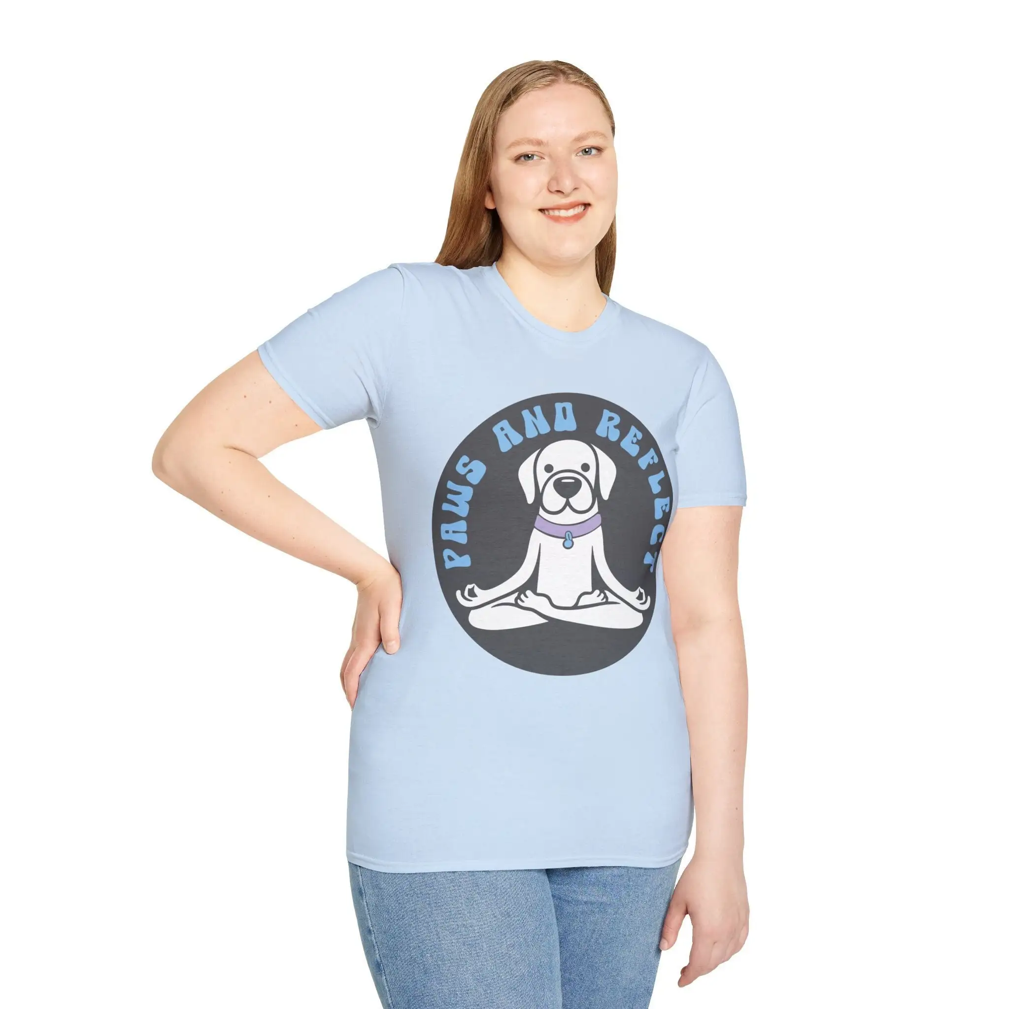 Funny Dog Yoga Humor Paws And Reflect T Shirt