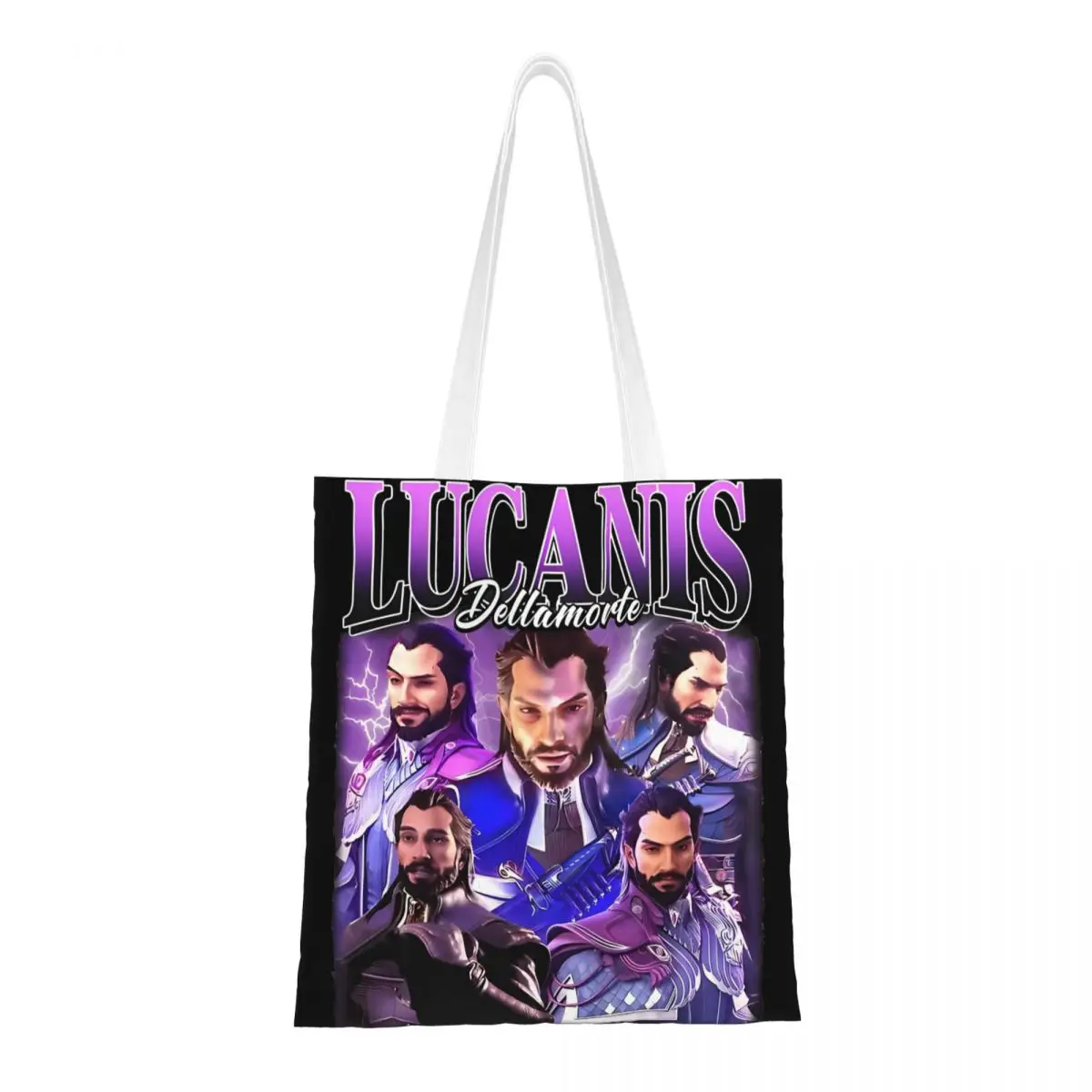 

Lucanis Dellamorte Game Tote Bags Women Handbag Canvas Student Drage age game Shoulder Bag Printed Grocery Bag