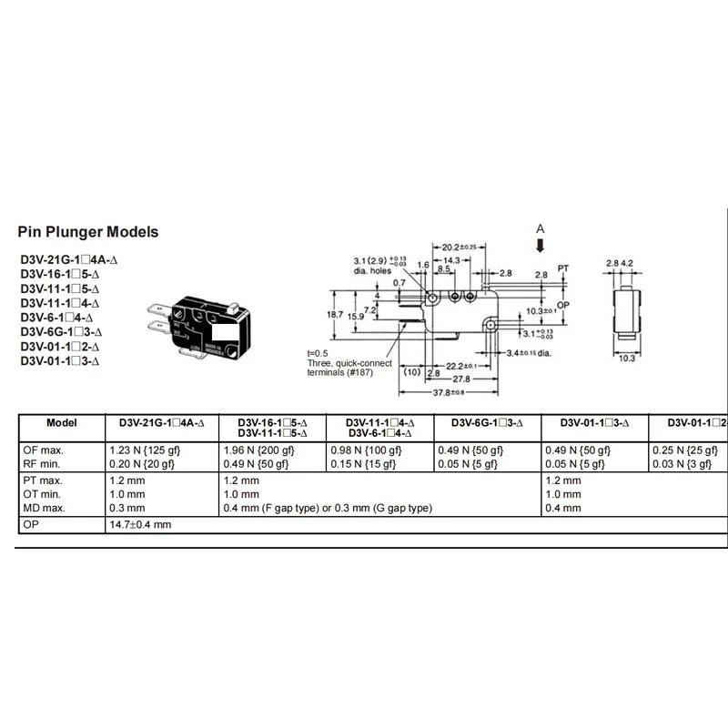 1PCS/LOTS Japan D3V-16G-1C25 Elevator Brake Microswitch 3-pin Travel Limit Reset 16A250V