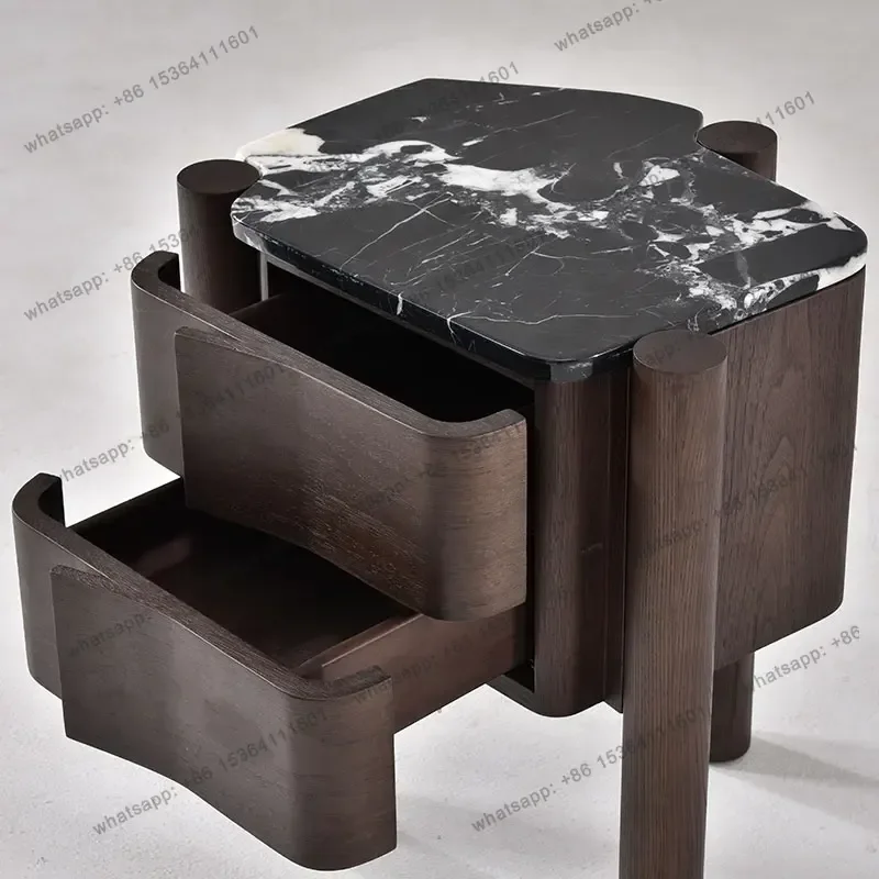 

Natural Marble Bedside Table Creative Strange Shape Simple Storage Vintage Storage Cabinet Furniture