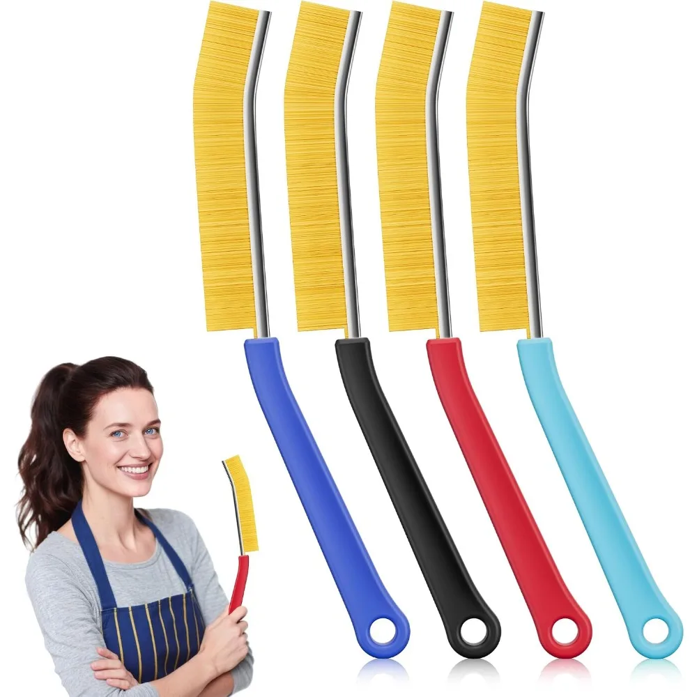 Crevice & Grout Cleaning Brushes, 4 Pack, Multifunctional Tools for Home