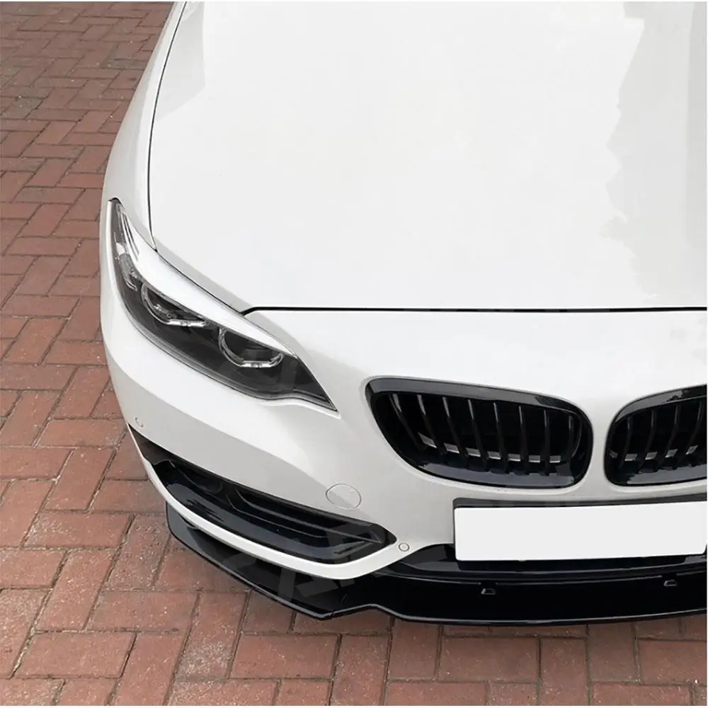 ABS Carbon Look Car Front Bumper Spoiler Lip Bodykit Splitters for BMW 2 Series F22 Standard 2014 -2021 3Pcs/Set Car Accessories