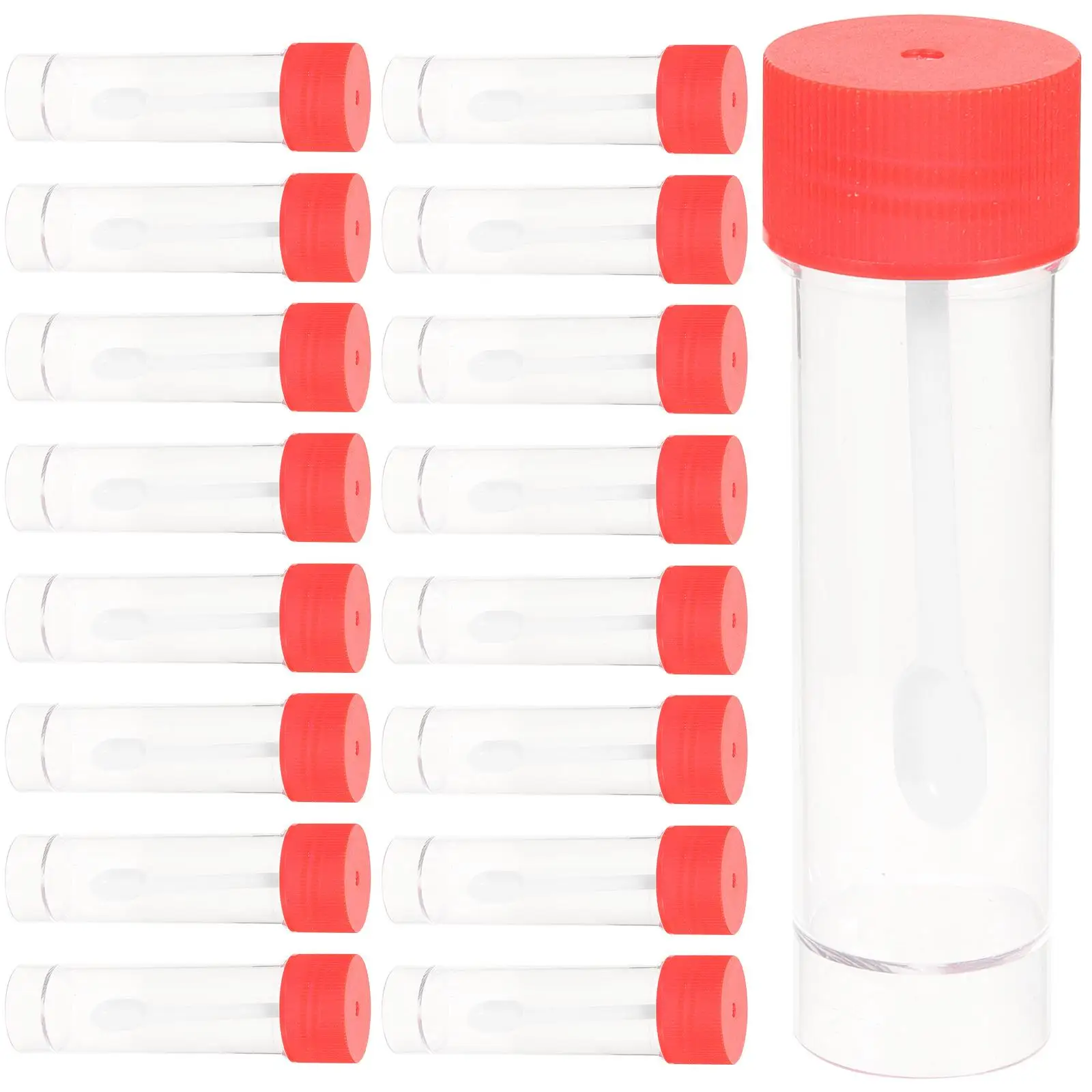 

20 Pcs Urine Cup Sealed Container Lab Specimen Bottle for Testing Leak Proof Cap Stirring Stick Clinic Laboratory Use Teaching