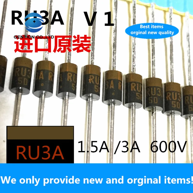 20PCS 100% New original RU3A rectifier diode 1.5A 3A 600V desktop repair new RU3AV1 RU3AV