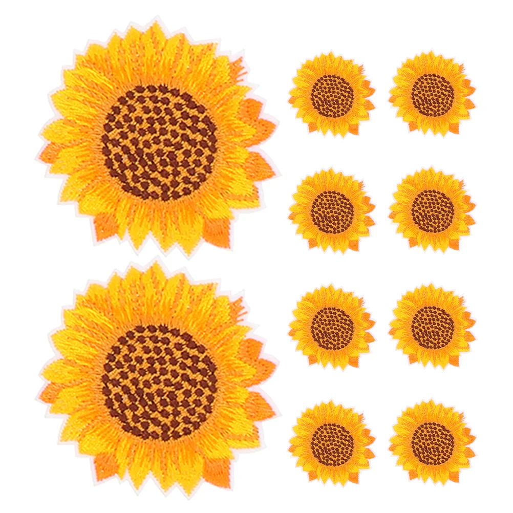 

10 Pcs Embroidered Patches Applique Fabric Charming Embroidery Polyester Thread Iron for Clothes Clothing Appliques