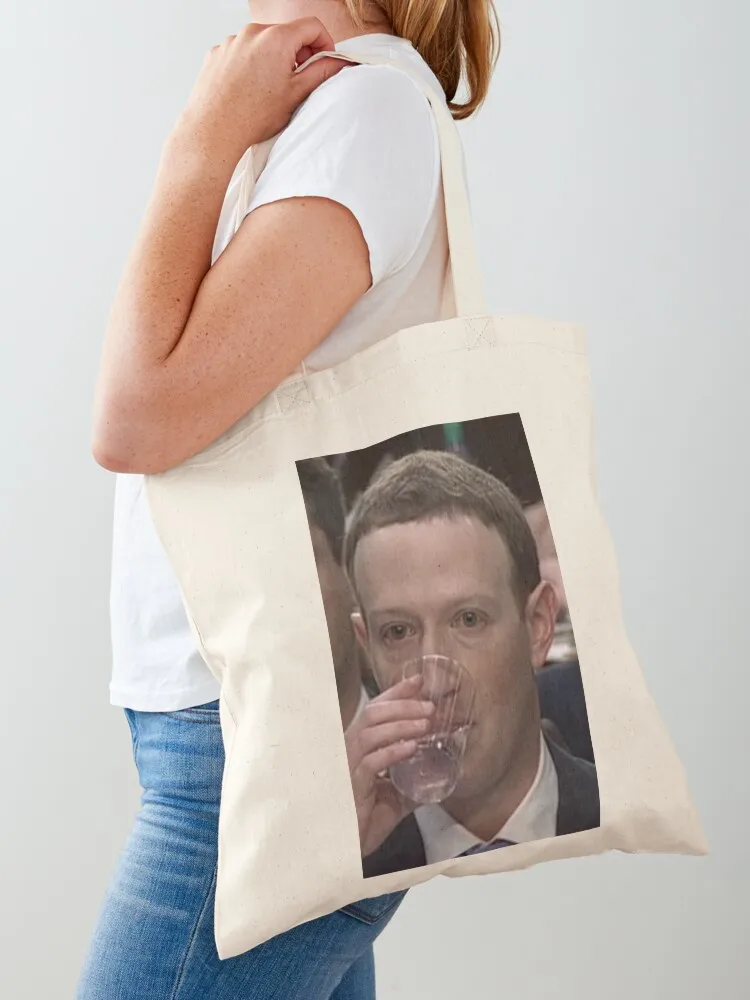 mark zuckerberg zucc water drink Tote Bag shopping cart bags Big bag canvas tote bag