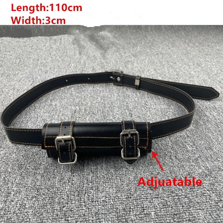 Demon Samurai Knight Slayer Anime role play Nezuko white Waist Belt PU Leather Knife holder Belt Single Sword Buckle holdingBelt view 3