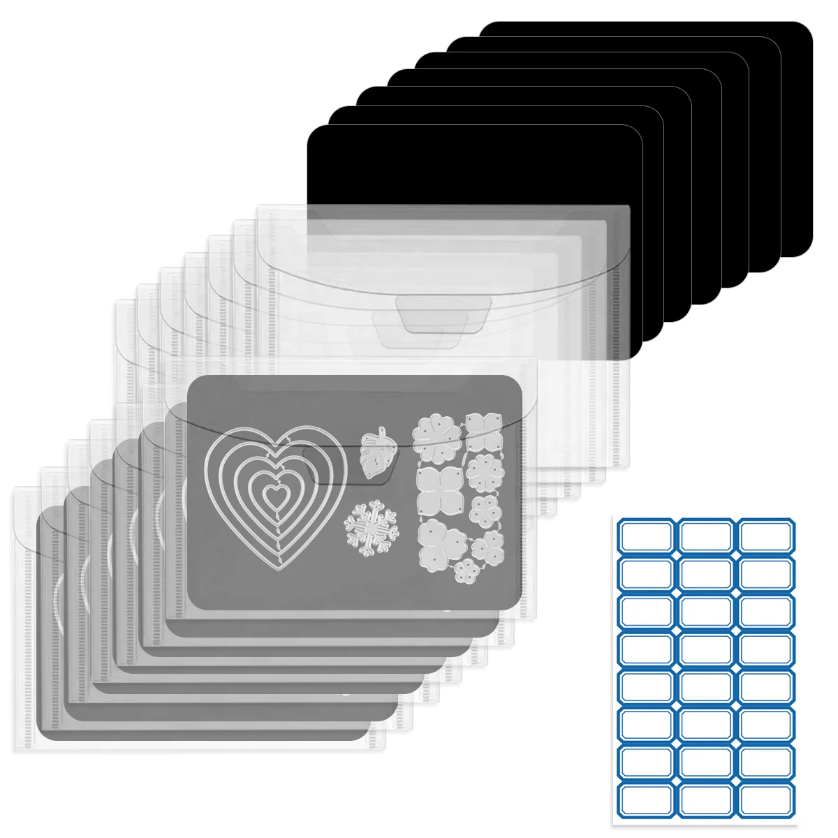 Scrapbook Storage Envelopes and A5 Size Rubber Magnetic Sheets For DIY Metal Cutting Dies Storage