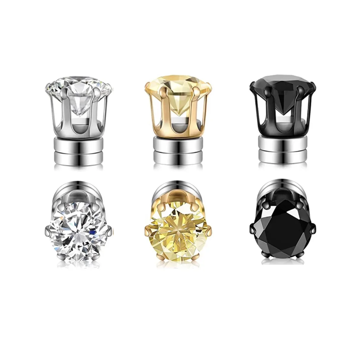 2PCS Magnetische Ohr Clips Stud Ohrringe Nicht Piercing Starken Magnet Gefälschte Piercing Frauen Männer Schmuck Clip Ohrringe für kinder Mädchen