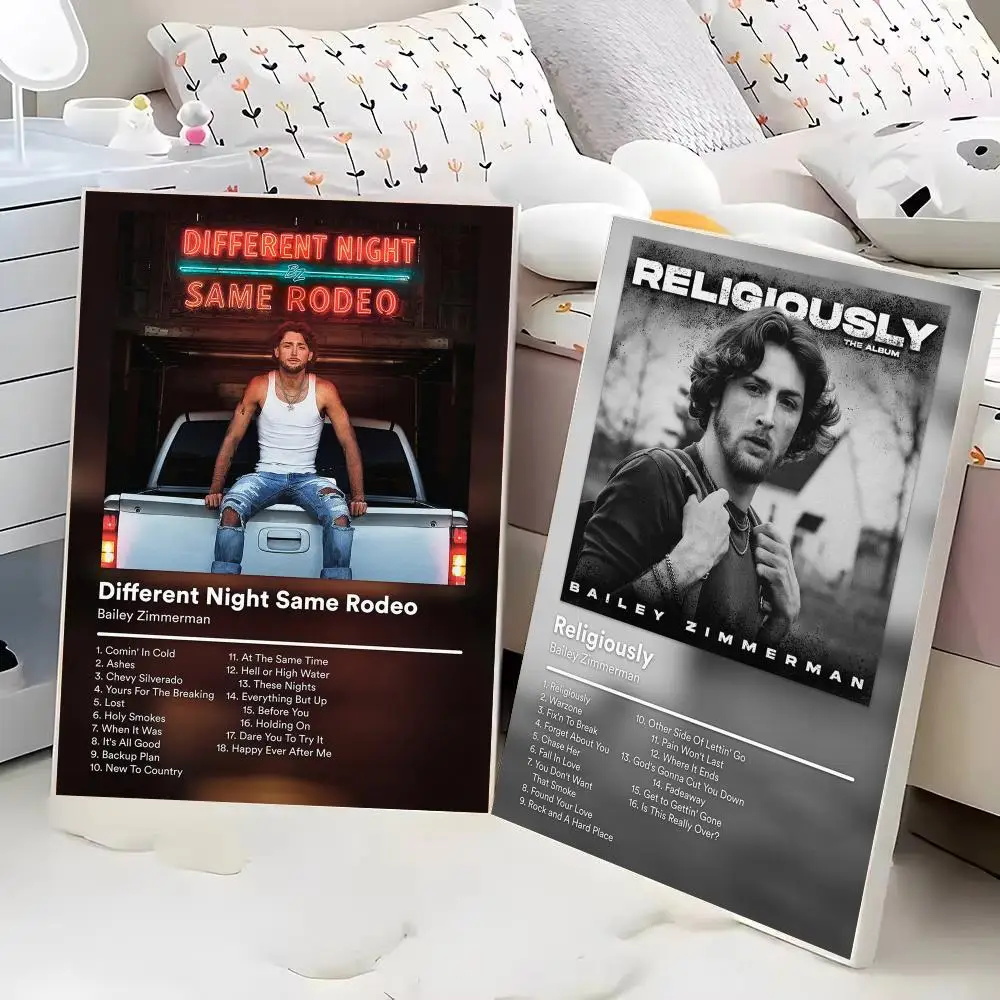 Country Singer B-Bailey Zimmerman Poster Modern Aesthetic Wall Art Print Trendy Bedroom Home Decor Gift