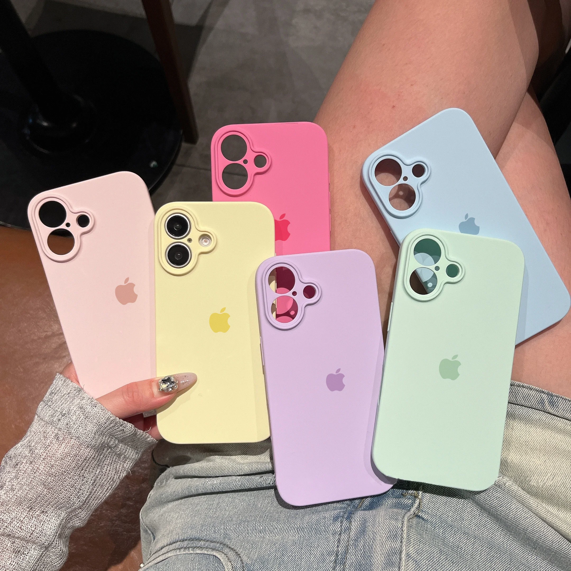 

Original Liquid Silicone Phone Case For Apple iPhone 16 13 15 14 12 11 Pro Max Cases For iPhone 12 13 14 15 Plus Logo Box Cover