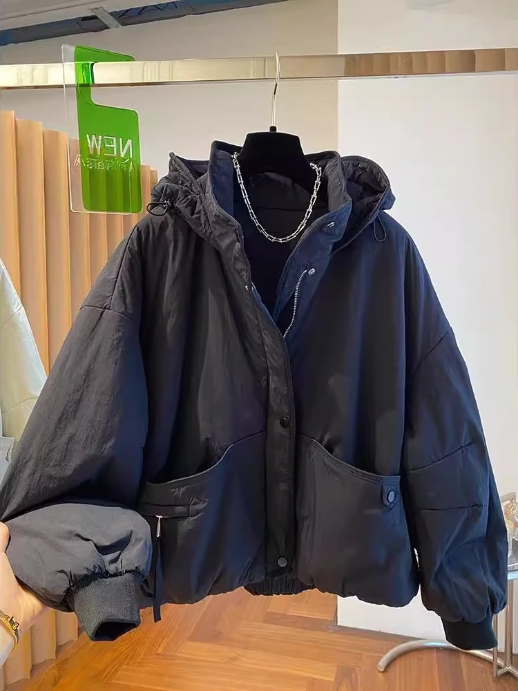 

Large Size 300 Pou Trendy Brand Hooded Cotton Jaet Men's Autumn Winter Thiened Loose Casual Versatile Cotton Coat